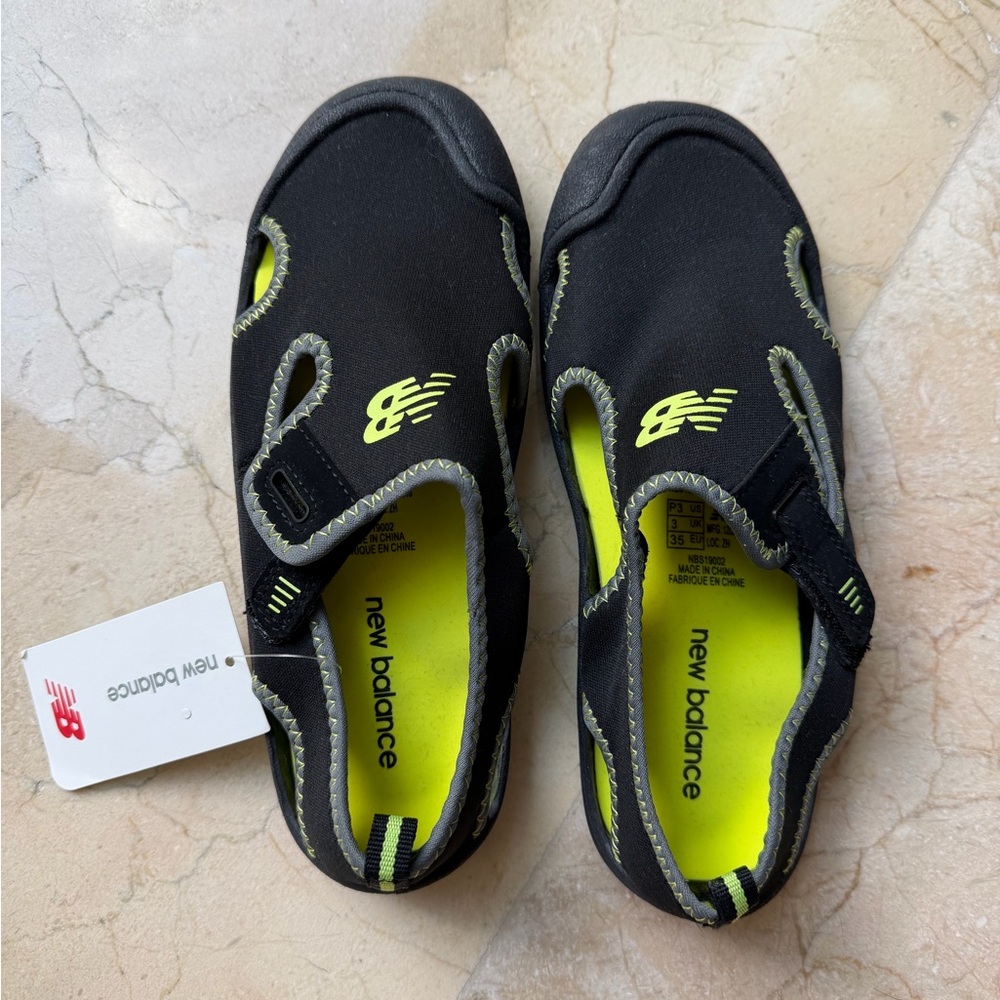 New Balance Kids Water Shoes - Black and Neon Yellow